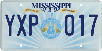 MS license plate YXP017