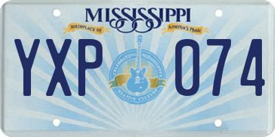 MS license plate YXP074