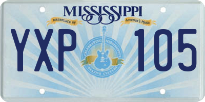 MS license plate YXP105
