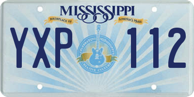 MS license plate YXP112