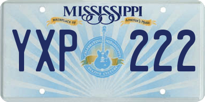 MS license plate YXP222