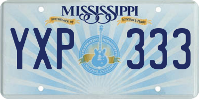 MS license plate YXP333
