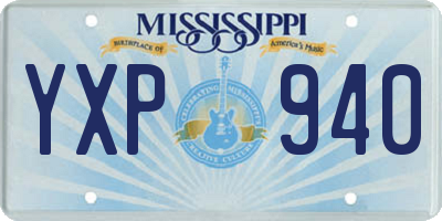 MS license plate YXP940