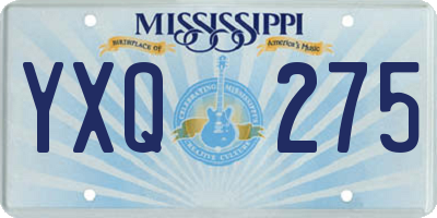 MS license plate YXQ275
