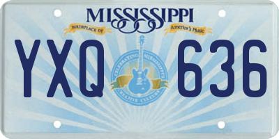 MS license plate YXQ636