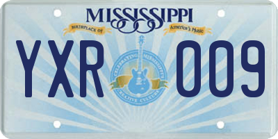 MS license plate YXR009