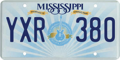 MS license plate YXR380