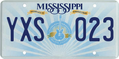 MS license plate YXS023