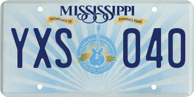 MS license plate YXS040