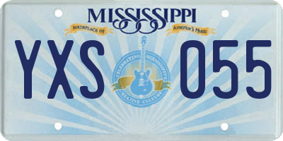 MS license plate YXS055