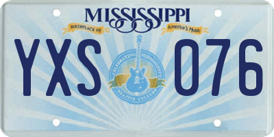 MS license plate YXS076