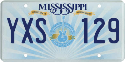 MS license plate YXS129