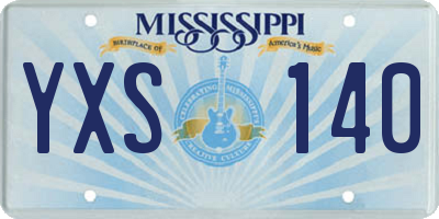 MS license plate YXS140