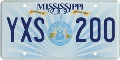 MS license plate YXS200