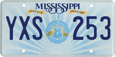 MS license plate YXS253