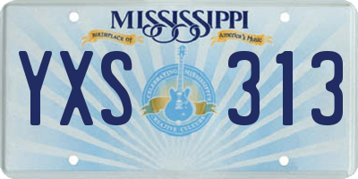 MS license plate YXS313