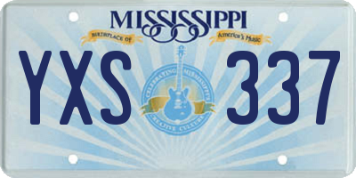 MS license plate YXS337