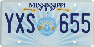 MS license plate YXS655