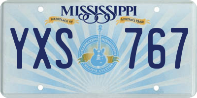 MS license plate YXS767