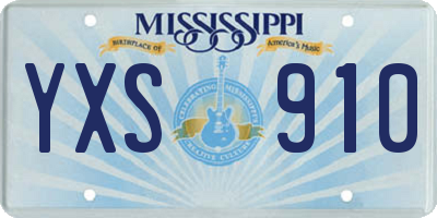 MS license plate YXS910
