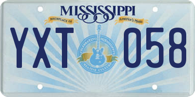 MS license plate YXT058