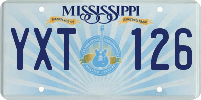 MS license plate YXT126