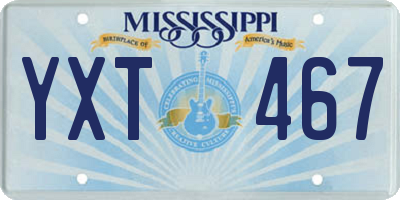 MS license plate YXT467