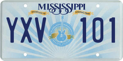 MS license plate YXV101