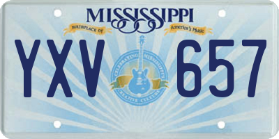 MS license plate YXV657
