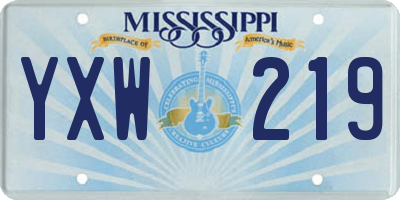 MS license plate YXW219