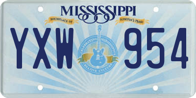 MS license plate YXW954