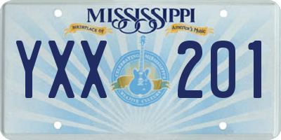 MS license plate YXX201