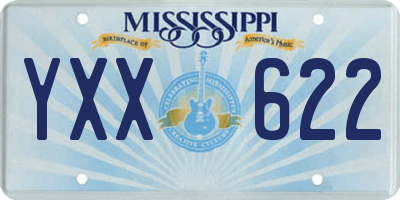MS license plate YXX622