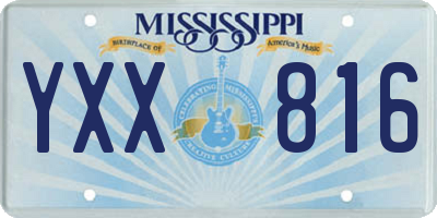 MS license plate YXX816