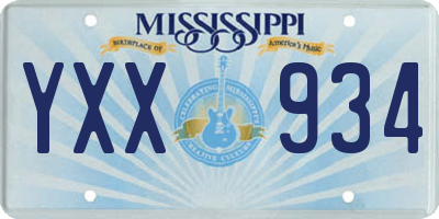 MS license plate YXX934