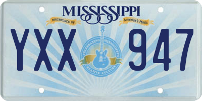 MS license plate YXX947