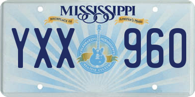 MS license plate YXX960