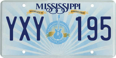 MS license plate YXY195
