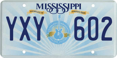 MS license plate YXY602
