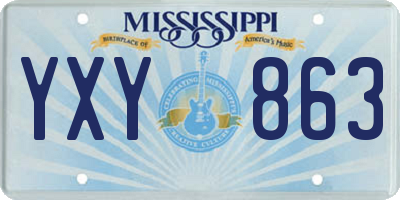 MS license plate YXY863