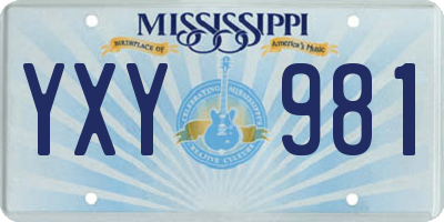 MS license plate YXY981