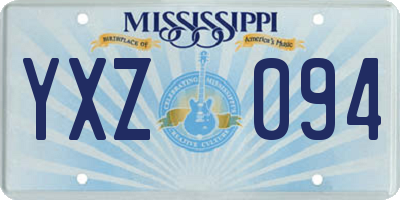 MS license plate YXZ094
