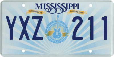MS license plate YXZ211