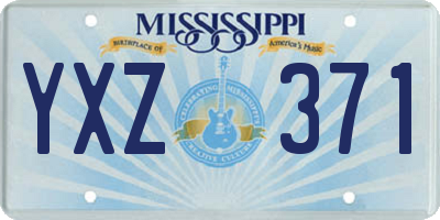 MS license plate YXZ371