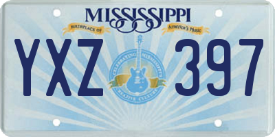 MS license plate YXZ397