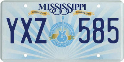 MS license plate YXZ585