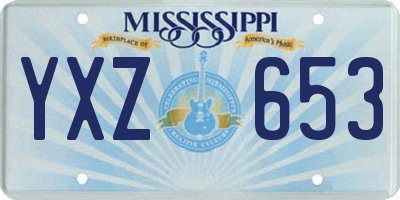MS license plate YXZ653