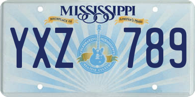 MS license plate YXZ789