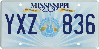 MS license plate YXZ836
