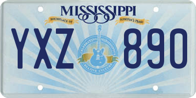 MS license plate YXZ890
